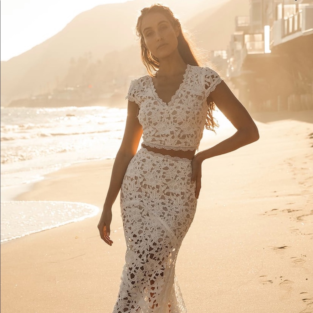 Lace Two-Piece Maxi Dress